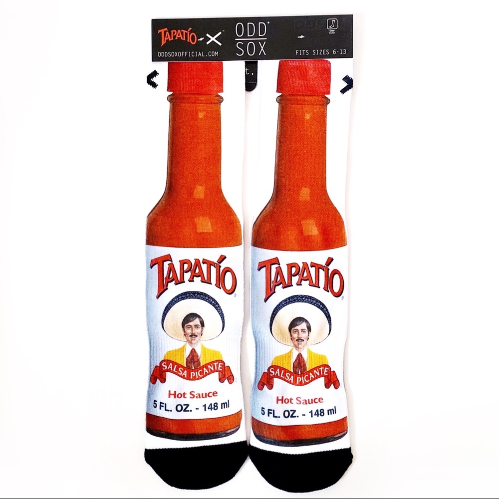 Odd Sox Tapatio Crew Socks Mens Womens Hot Sauce Bottle Fun Novelty Gift